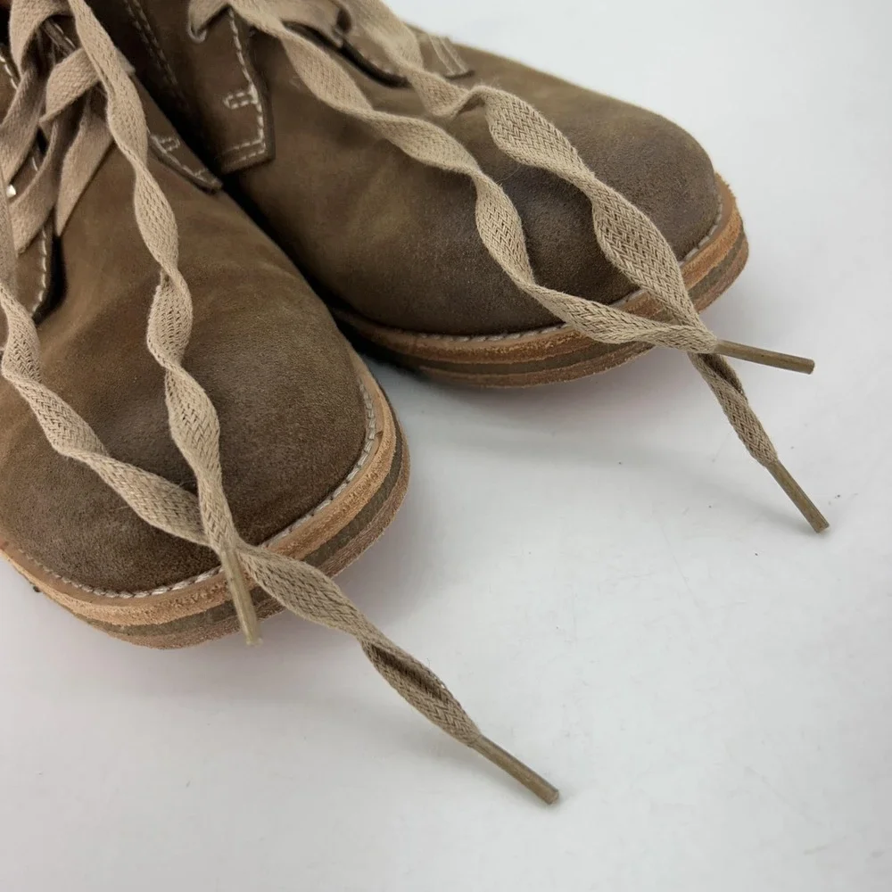 Bed Stu Boots Mens Size 8.5 Brown Suede Chukka Ankle Lace Up Contrast Stitching